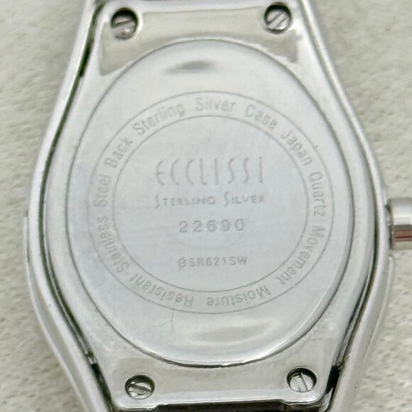 Ecclissi 22690 Watch Mother of Pearl Oval Face Sterling Silver Case New Battery main image 2